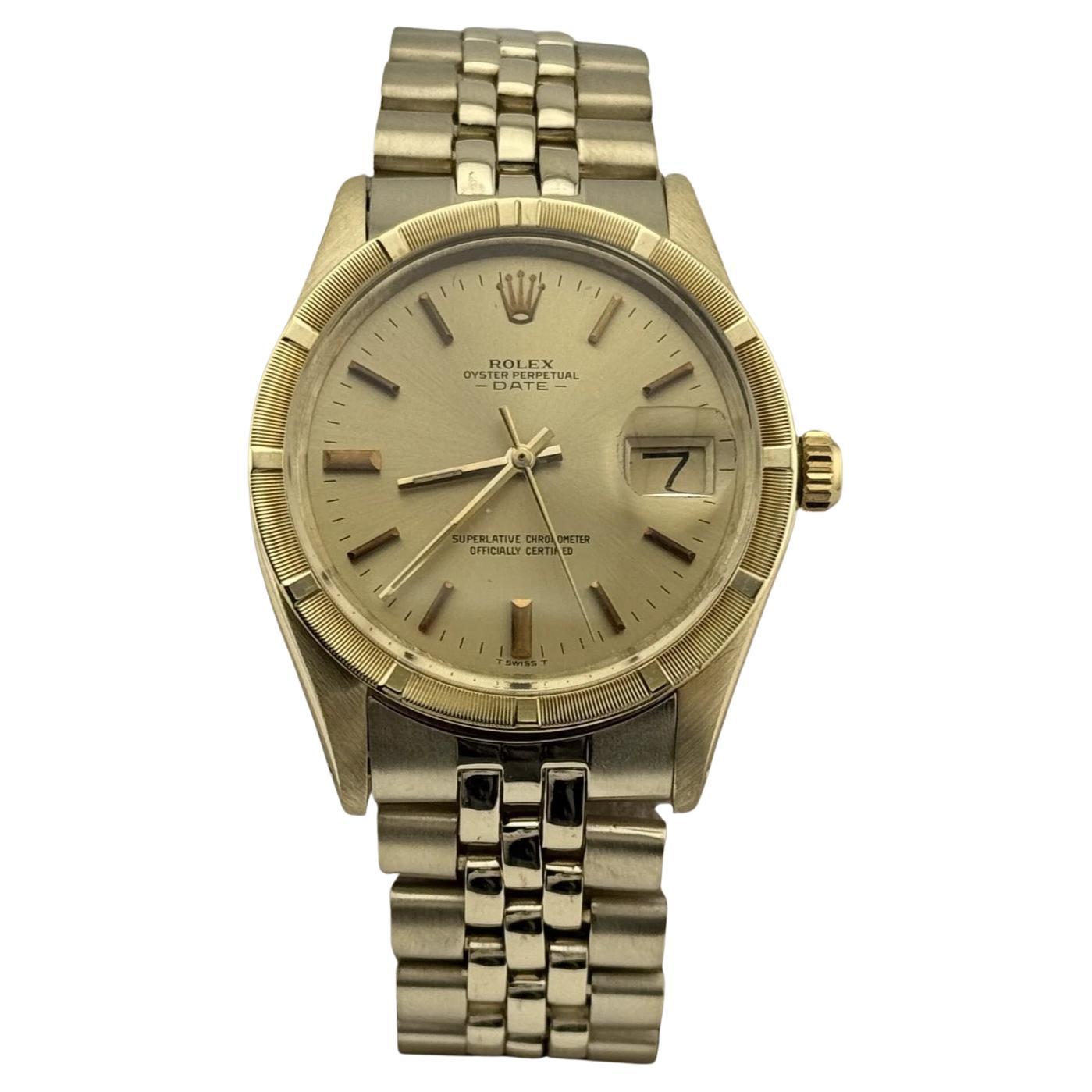 Rolex Date 1501 34mm Cadran Champagne Or jaune 14k