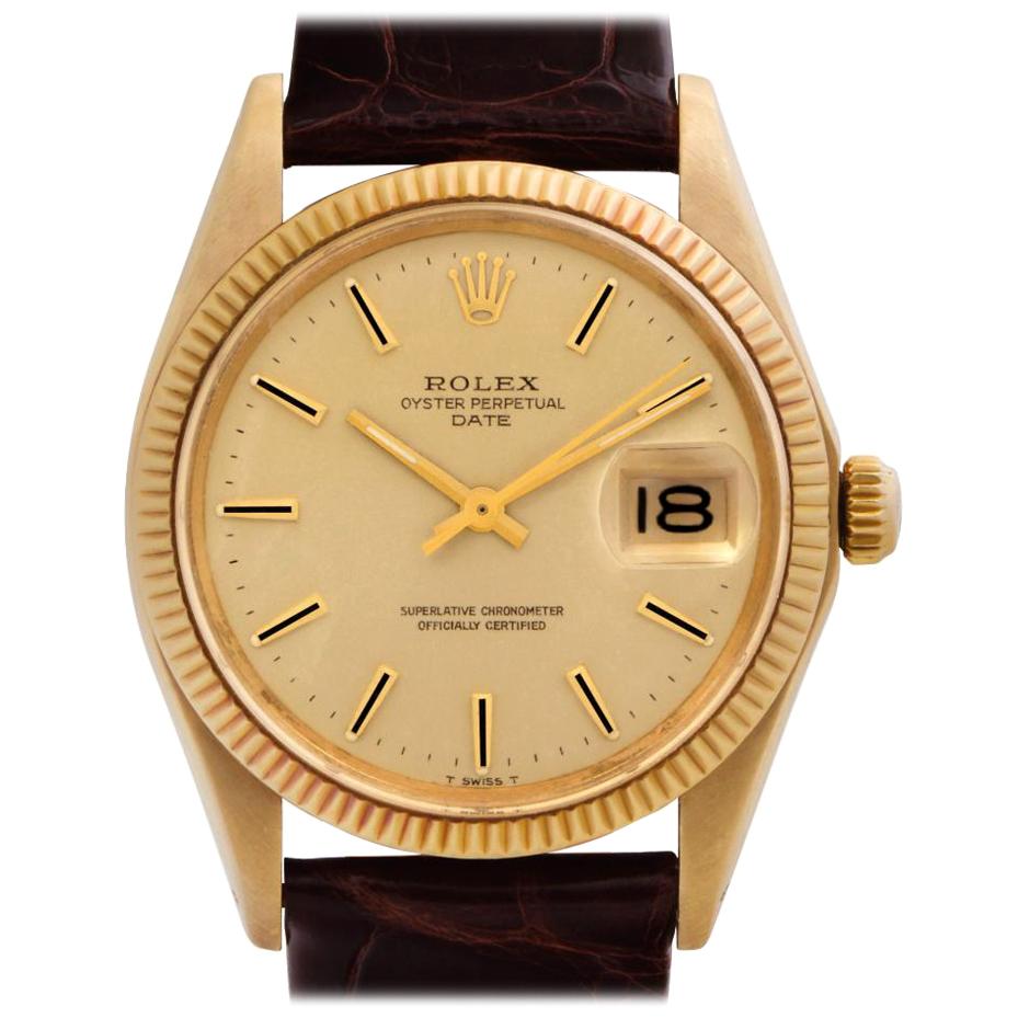 Rolex Date 1503, Gold Dial, Certified and Warranty at 1stDibs