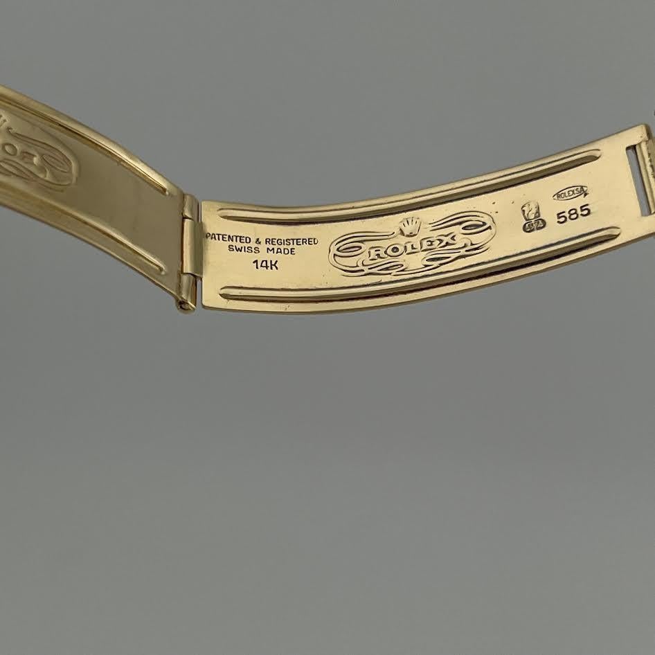 Rolex Date 1503 34mm Champán Oro Clavija Esfera 14k Oro Amarillo Caja en venta 1