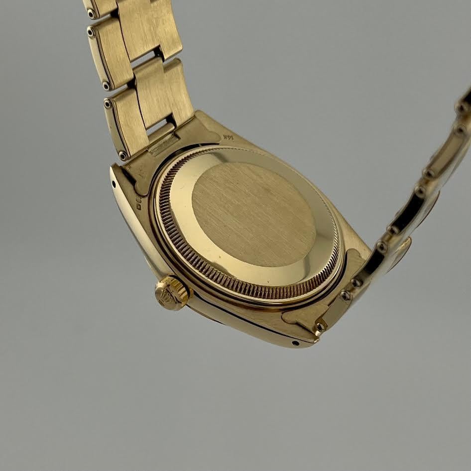 Rolex Date 1503 34mm Champán Oro Clavija Esfera 14k Oro Amarillo Caja en venta 2