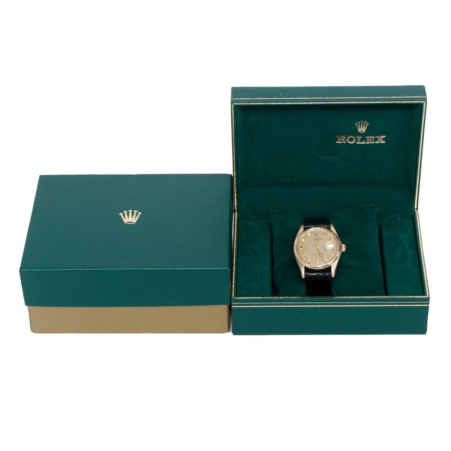 Rolex Date 1503 Men's Yellow Gold Sigma Dial Watch For Sale 3
