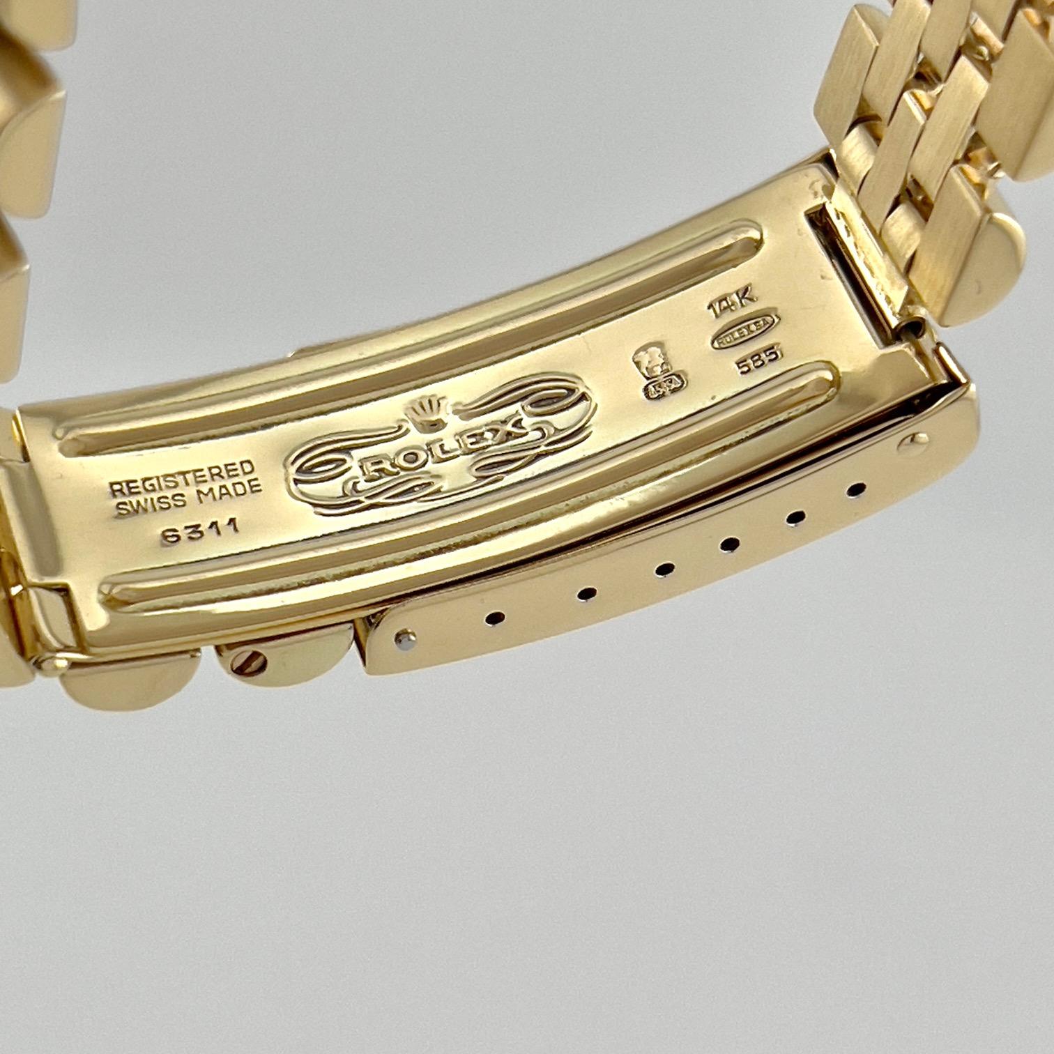 Rolex Date 15037 Champagne Dial Jubilee Band 14K Yellow Gold 34mm Box Paper en venta 1