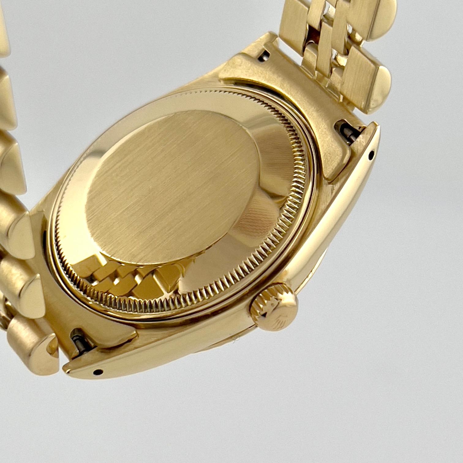 Rolex Date 15037 Champagne Dial Jubilee Band 14K Yellow Gold 34mm Box Paper en venta 2