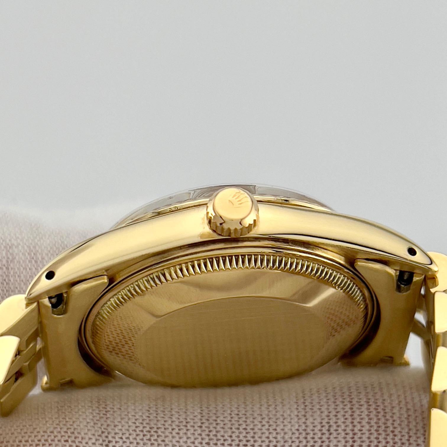 Rolex Date 15037 Champagne Dial Jubilee Band 14K Yellow Gold 34mm Box Paper en venta 3