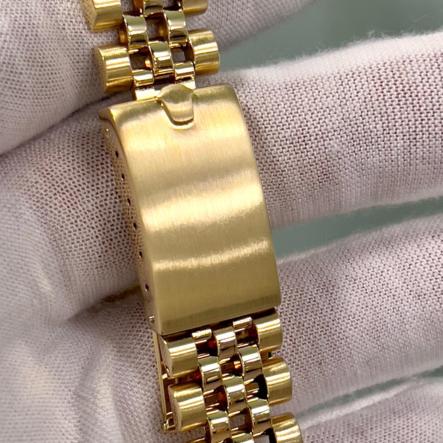 Rolex Date 15037 Champagne Dial Jubilee Band 14K Yellow Gold 34mm Box Paper en venta 5