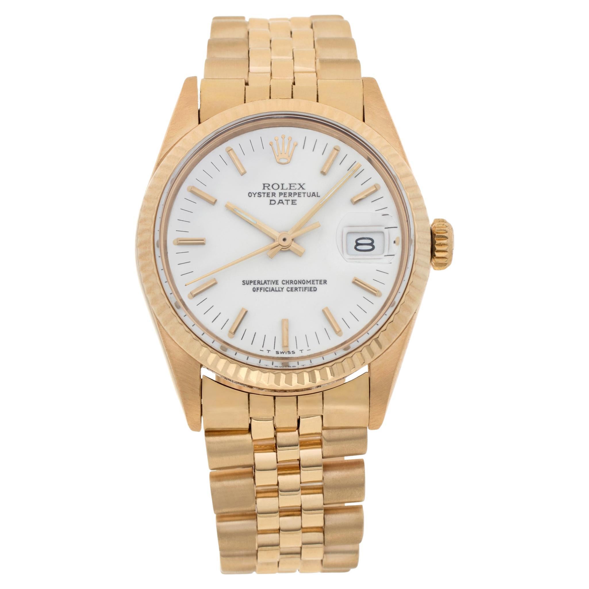 Rolex Date 15038 in yellow gold with a White dial 34mm Automatic watch