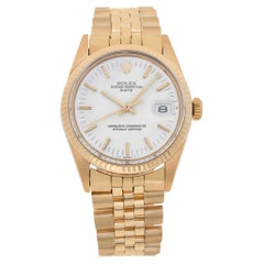Retro Rolex Date 15038 in yellow gold with a White dial 34mm Automatic watch