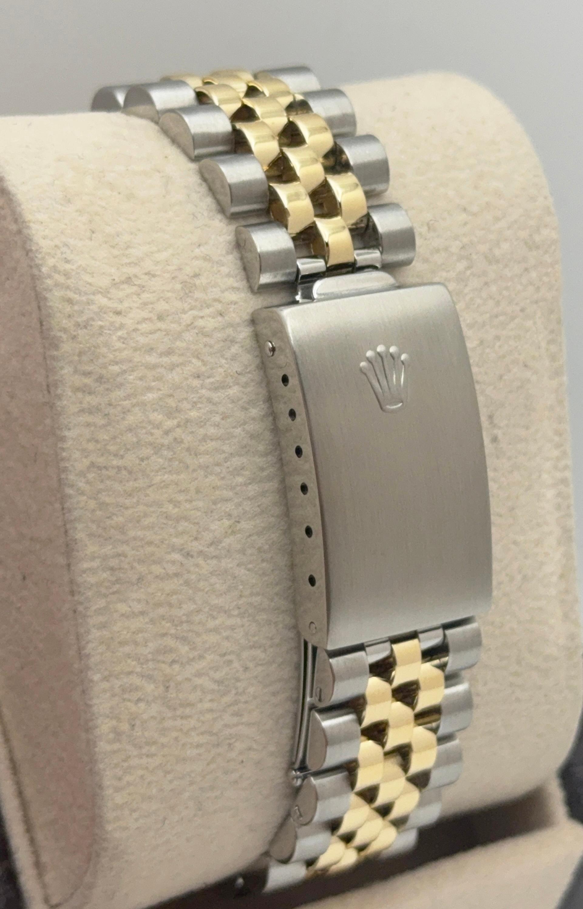 Rolex Date 1505 Champagne Dial 14k Yellow Gold Steel 34mm Service Card For Sale 3