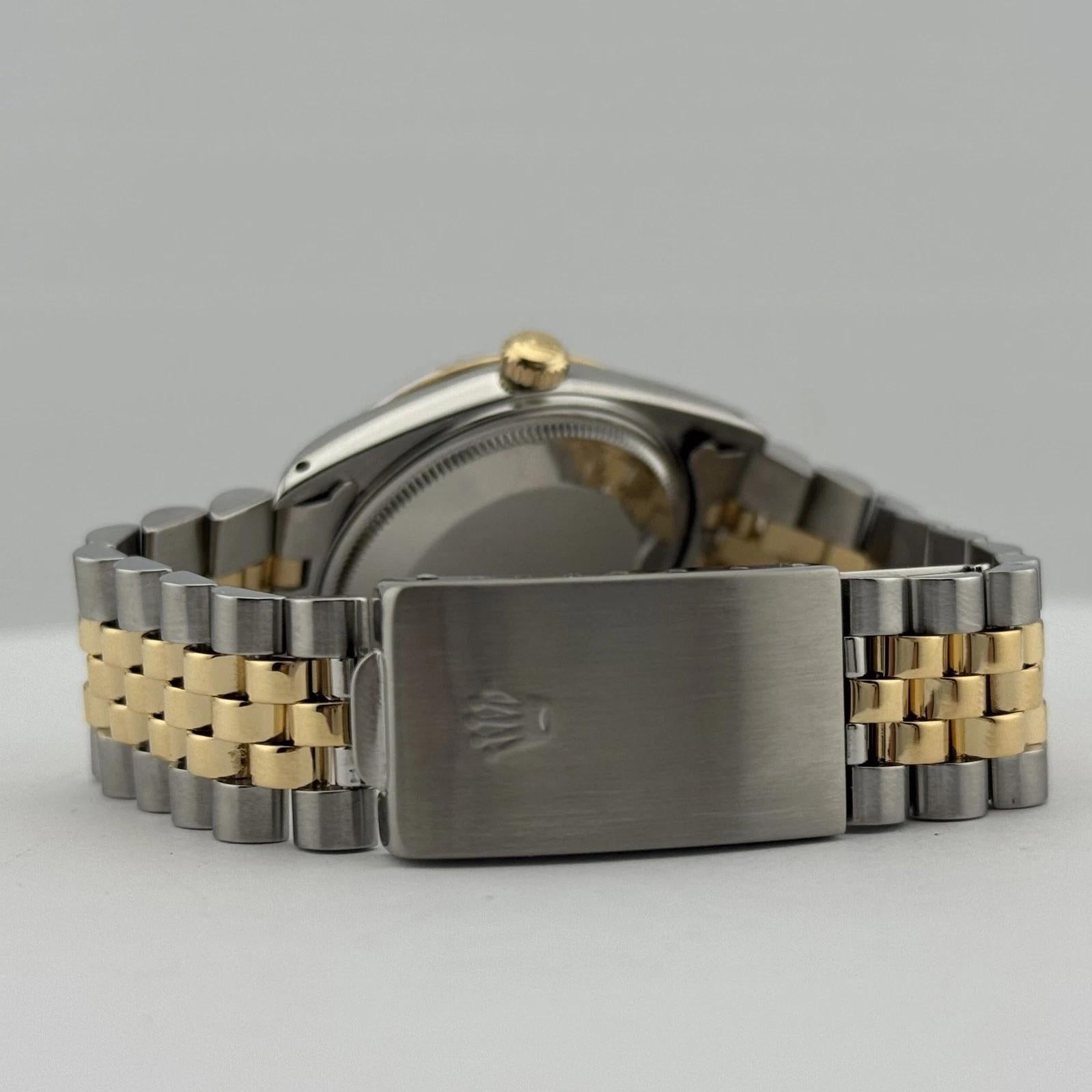 Rolex Date 15053 34mm Champagne Dial 18K Yellow Gold Steel Box & Copy Of Papers en vente 4