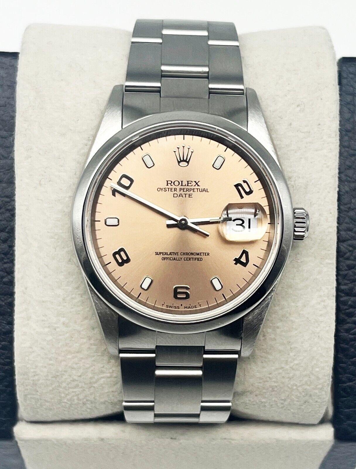 Rolex Date 15200 Pink Salmon Dial Stainless Steel In Excellent Condition In San Diego, CA