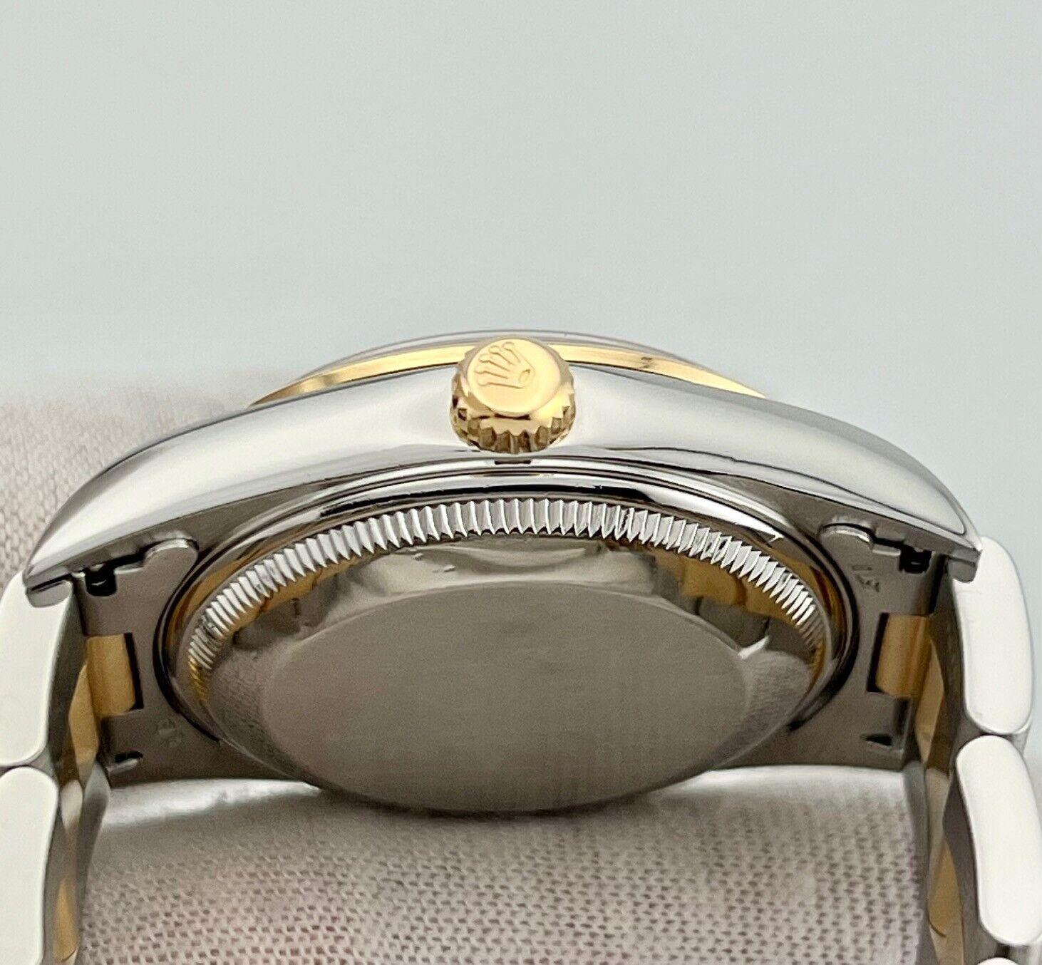 Rolex Date 15203 34mm Champagner-Zifferblatt 18K Gelbgold Edelstahl im Zustand „Hervorragend“ in San Diego, CA
