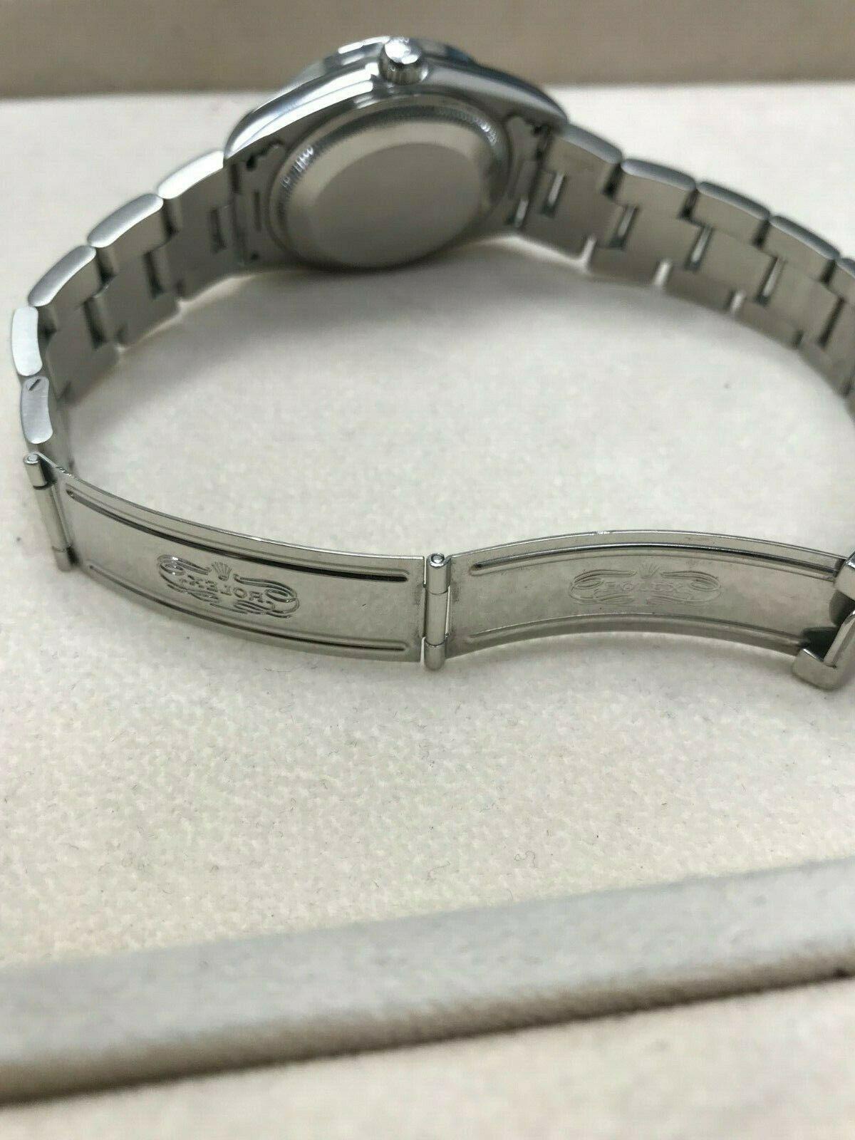Rolex Date 15210 Stainless Steel Turned Engine Bezel Gray Dial Box and Booklets 7