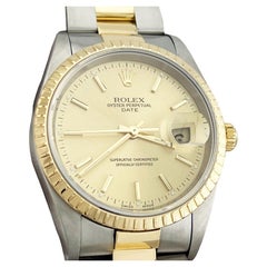 Rolex Date 15223 Quadrante champagne Oro giallo 18 carati Acciaio inossidabile Scatola DocumentiRolex