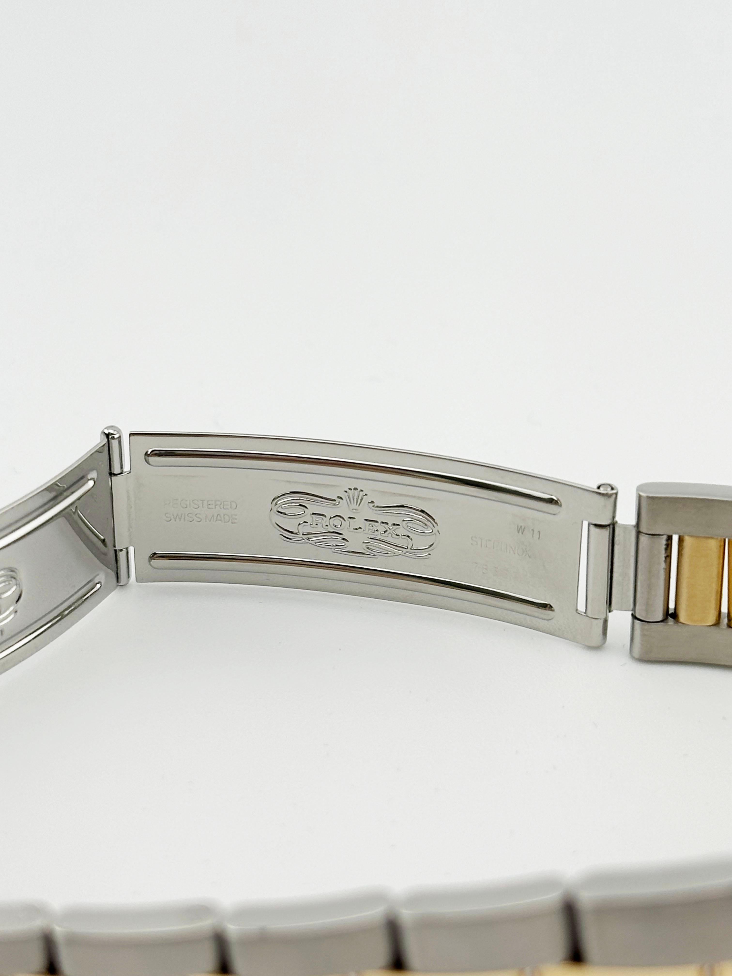 Rolex Date 15223 White Diamond Dial 18K Gold Steel Box Paper 2024 Service Card 6