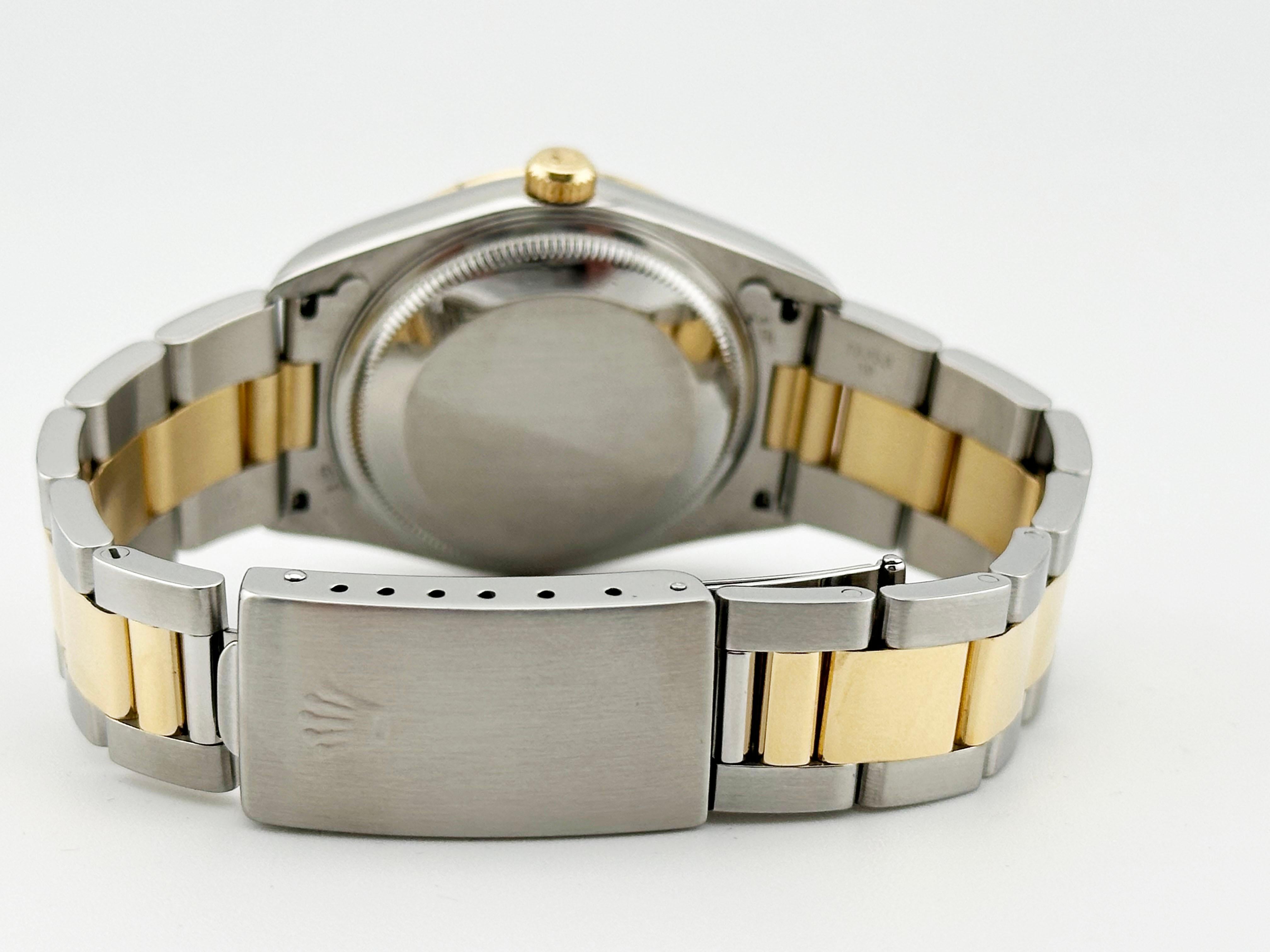 Rolex Date 15223 White Diamond Dial 18K Gold Steel Box Paper 2024 Service Card 5