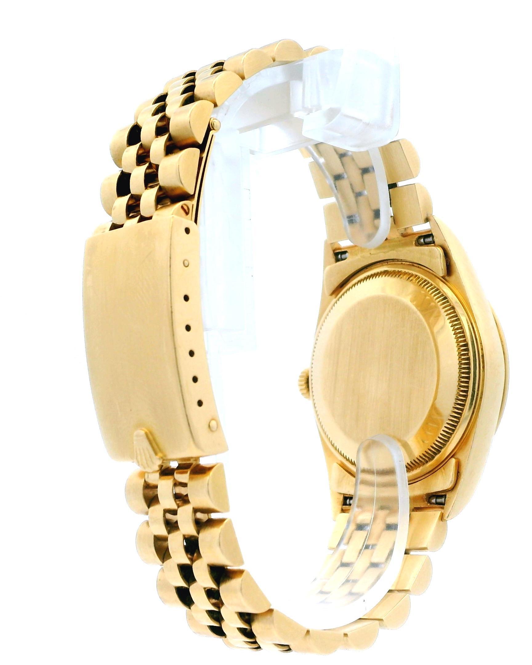 Rolex Date 15238 Montre bracelet jubilé en or jaune 18k avec papiers Unisexe en vente
