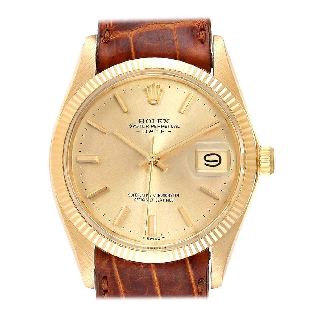 Rolex Date 18 Karat Yellow Gold Automatic Vintage Men's Watch 1503