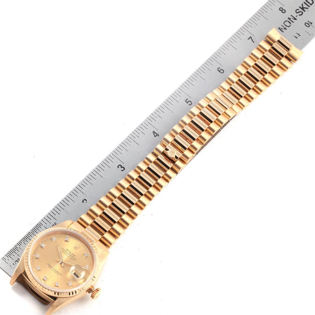 Rolex Date 18 Karat Yellow Gold Diamond Dial Automatic Men’s Watch 16238 For Sale 7