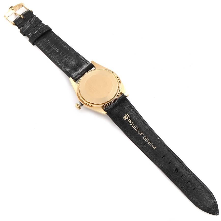 Rolex Date 18k Gelbgold Florentine Finish Vintage Herrenuhr 1502 im Angebot 8