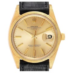 Rolex Date 18k Gelbgold Florentine Finish Vintage Herrenuhr 1502