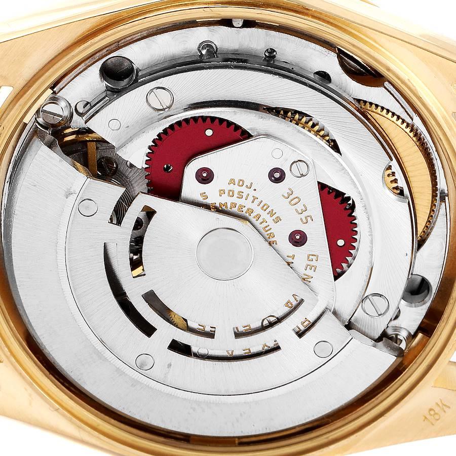 Rolex Date 18k Gelbgold Weißes römisches Zifferblatt Vintage Herrenuhr 15038 im Angebot 5