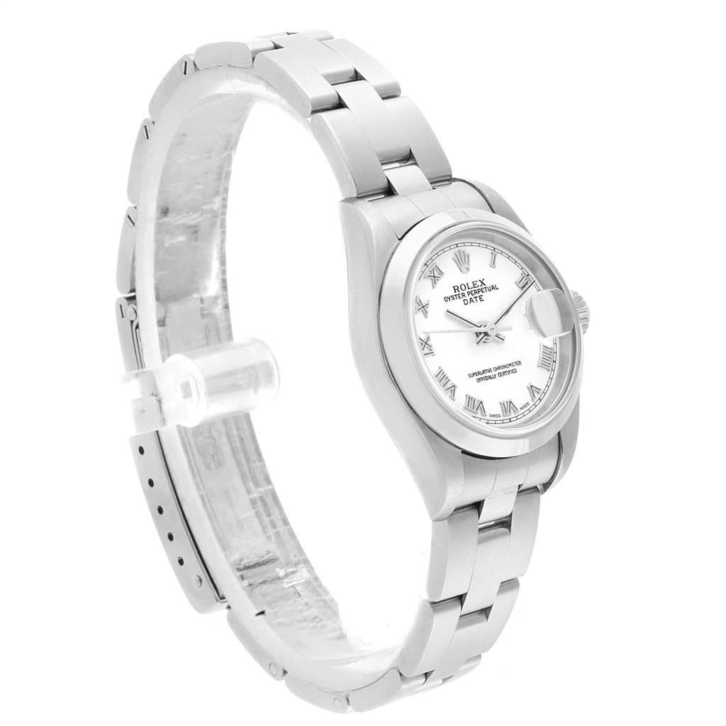 Women's Rolex Date 26 White Dial Domed Bezel Steel Ladies Watch 79160 For Sale