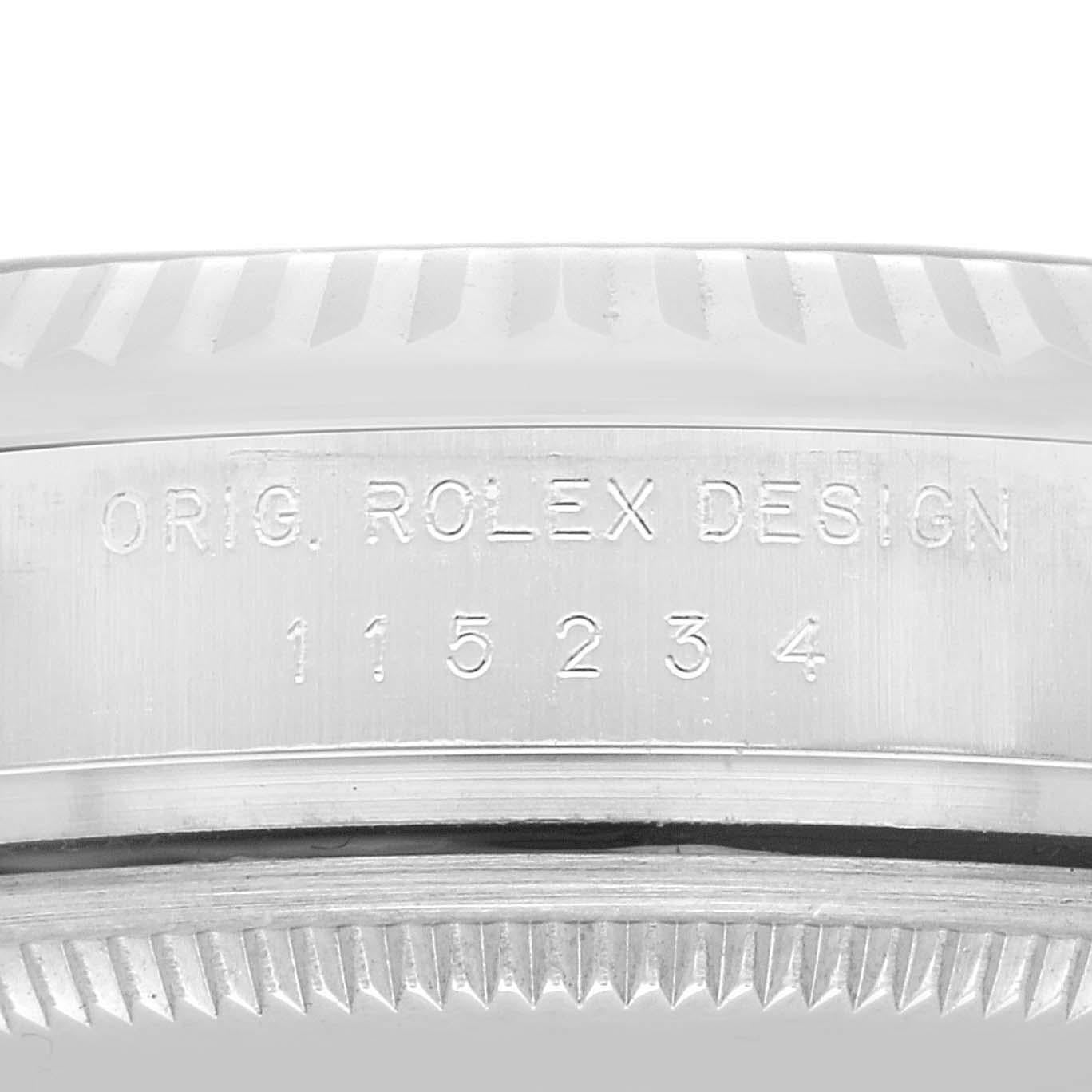Rolex Date 34 Steel White Gold Black Diamond Dial Mens Watch 115234 3