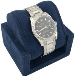 Rolex Date 34mm Black Dial Oyster Bracelet Stainless Steel Watch 115210