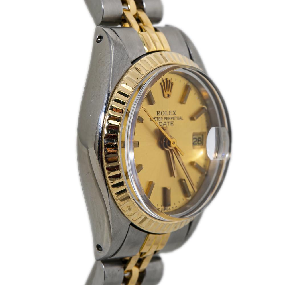 Rolex Date 6917 18K Two Tone Automatic Ladies Watch In Good Condition In Miami, FL