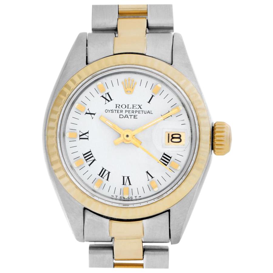 Rolex Date 6917 Stainless Steel White Dial Automatic Watch For Sale