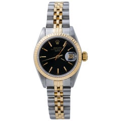 Rolex Date 69173, Black Dial, Certified and Warranty