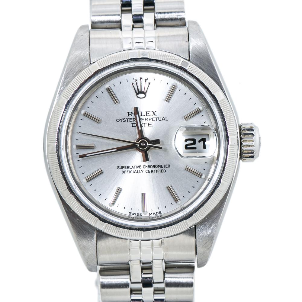 Rolex Date 69190 Silver Dial Jubilee Stainless Automatic Womens watch 26MM