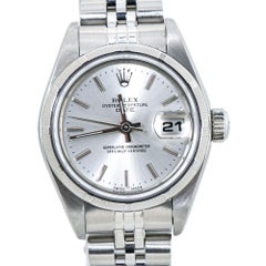 Rolex Date 69190 Silver Dial Jubilee Stainless Automatic Womens Watch