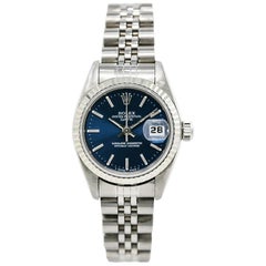 Rolex Date 69240, Blue Dial, Certified and Warranty