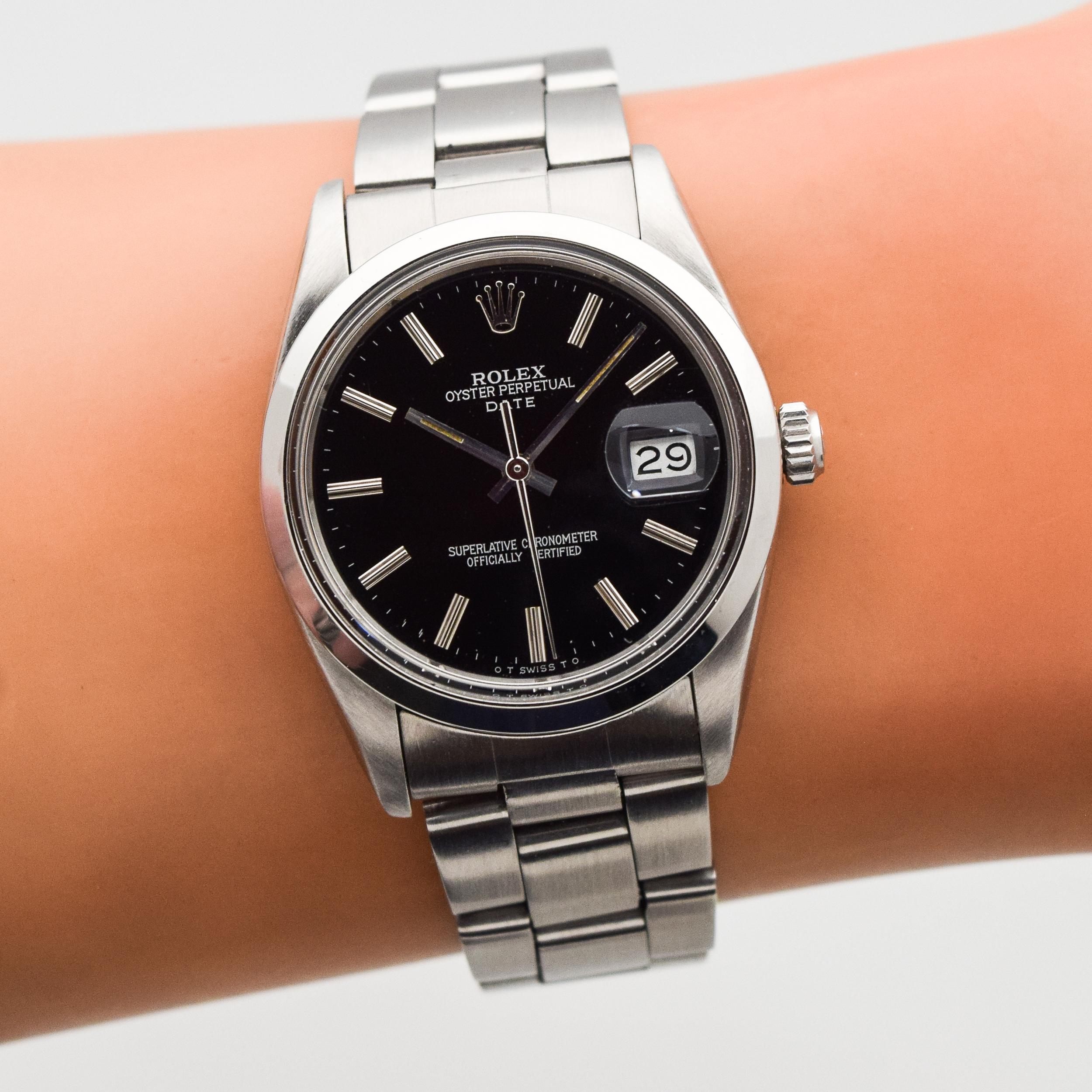 Rolex Date Automatic Reference 15000 with a Black Dial, 1984 4