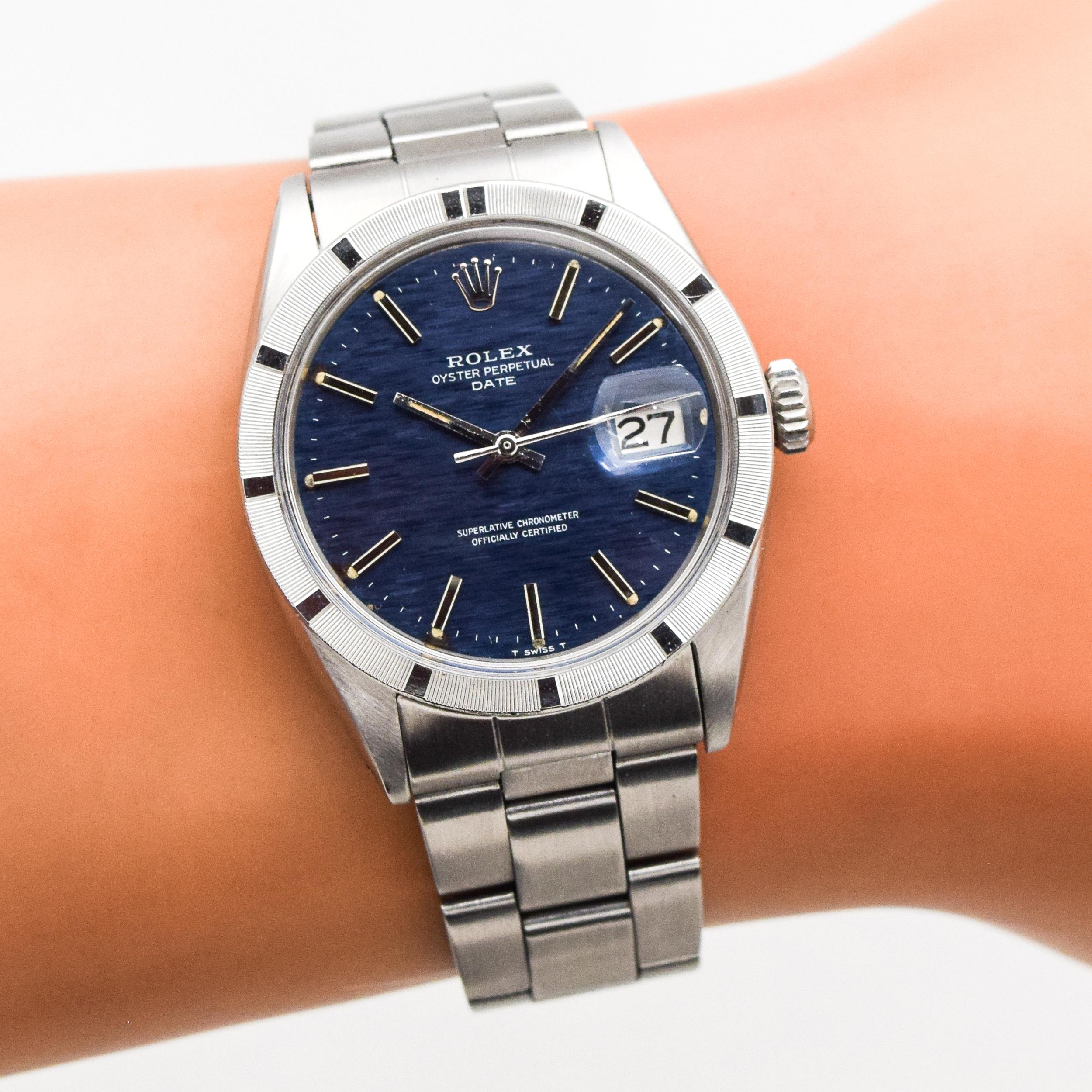 Rolex Date Automatic Reference 1501 with Blue Linen Dial, 1969 3