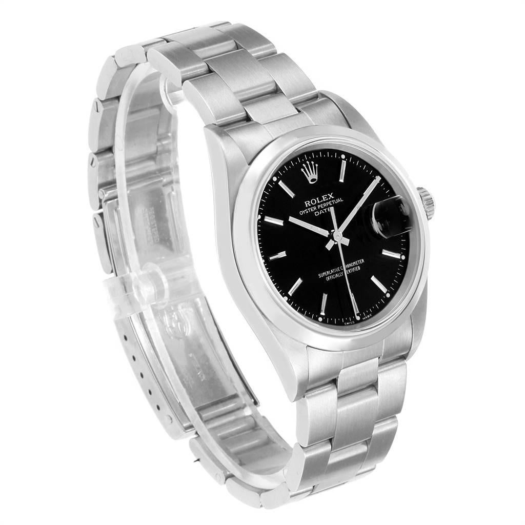 Rolex Date Black Dial Domed Bezel Steel Men’s Watch 15200 1