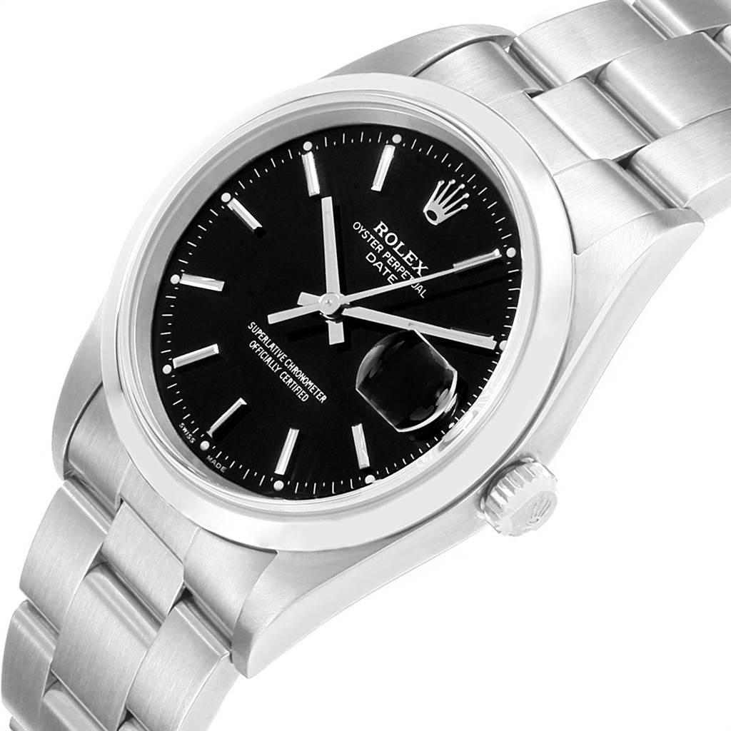 Rolex Date Black Dial Domed Bezel Steel Men’s Watch 15200 2