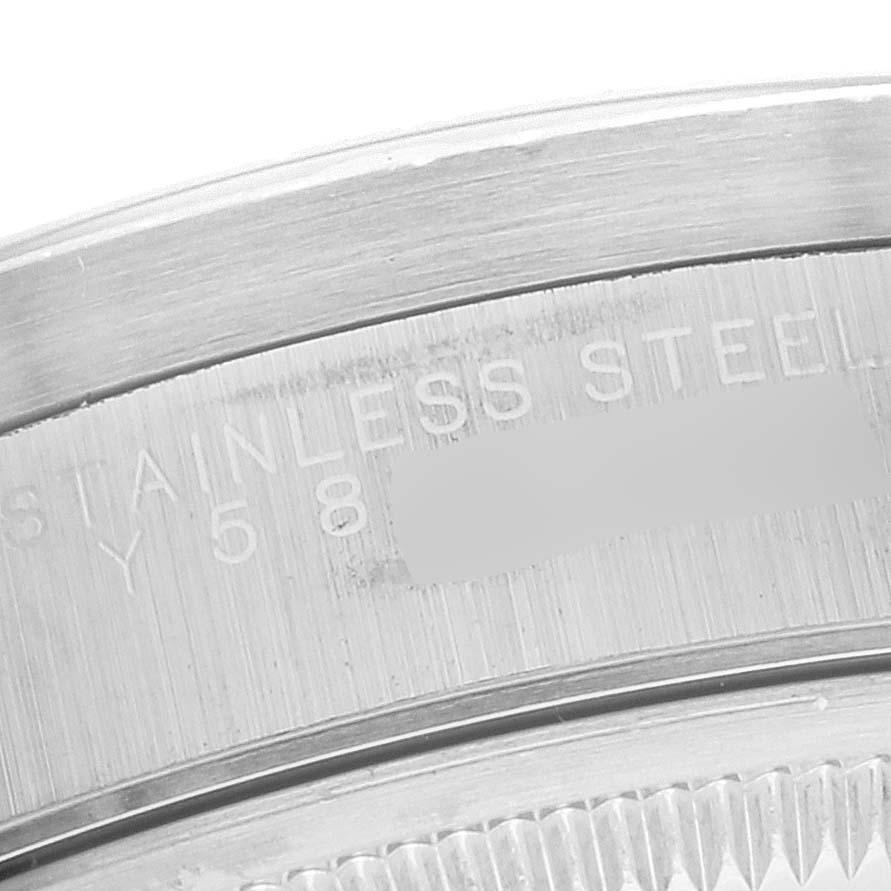 Men's Rolex Date Black Dial Engine Turned Bezel Steel Mens Watch 15210