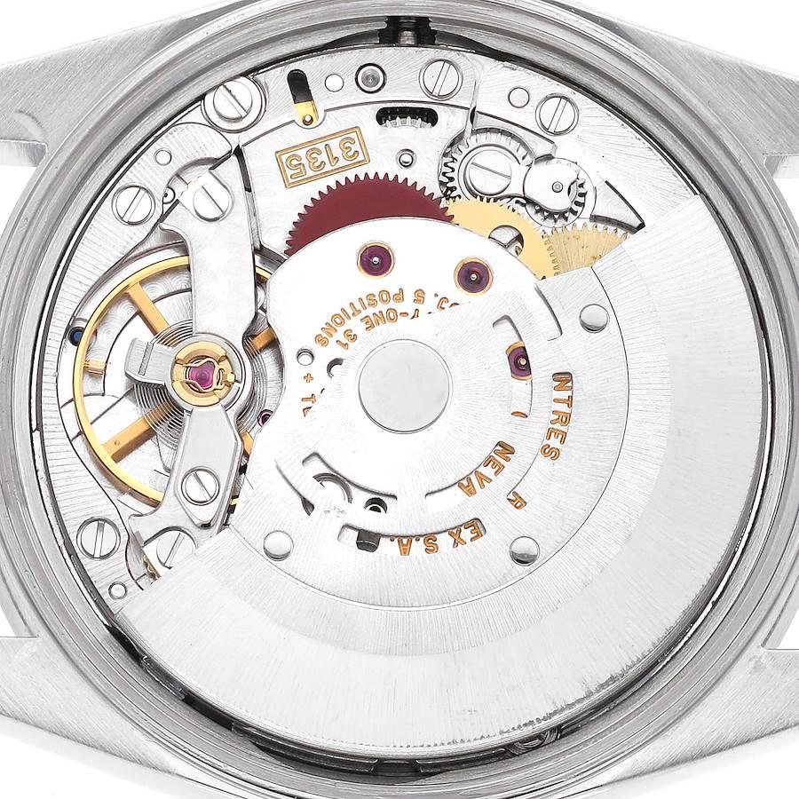 Rolex Date Black Dial Engine-Turned Bezel Steel Mens Watch 15210 4