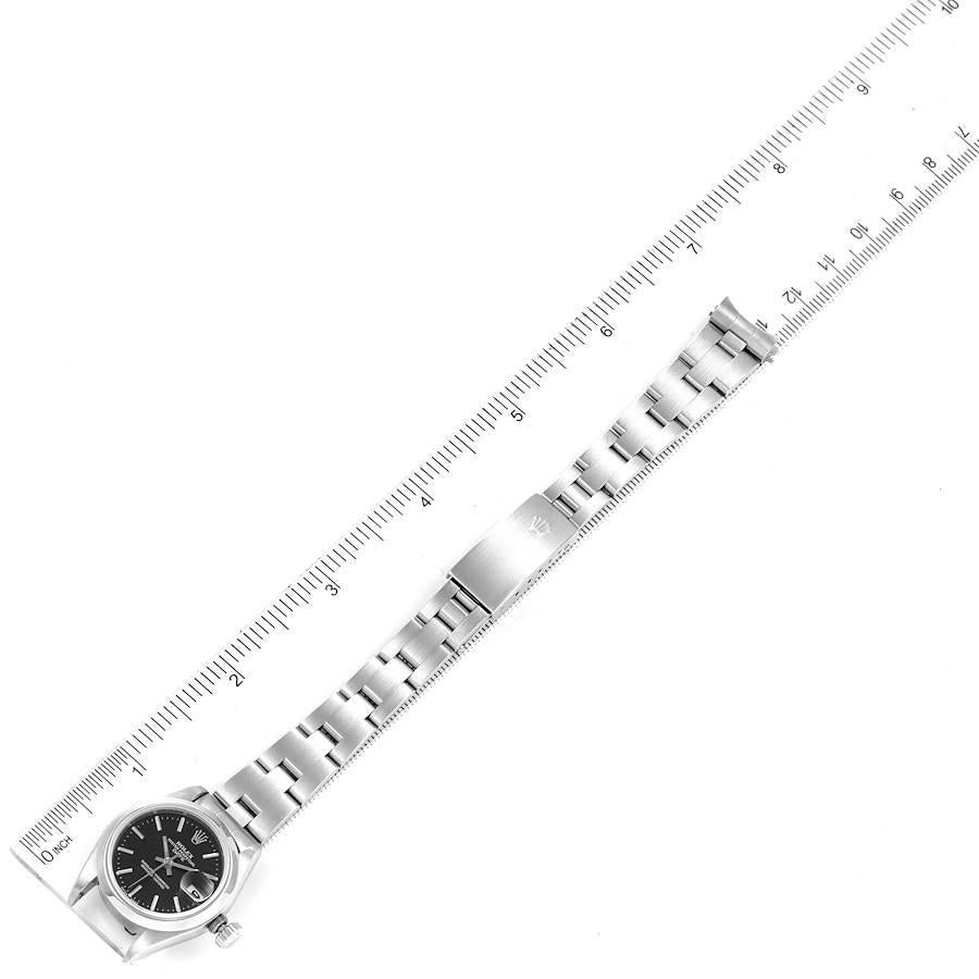 Rolex Date Black Dial Oyster Bracelet Steel Ladies Watch 69160 For Sale 6