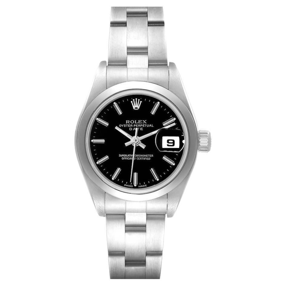 Rolex Date Salmon Dial Oyster Bracelet Steel Ladies Watch 79190 Box