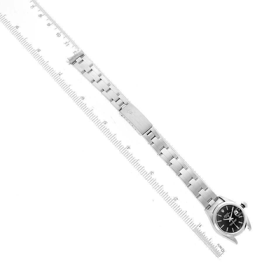 Rolex Date Black Dial Oyster Bracelet Steel Ladies Watch 79160 Papers 3