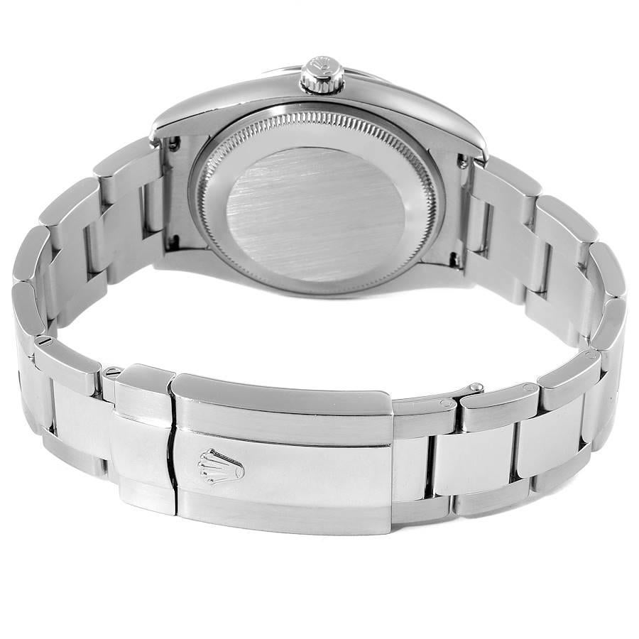 Rolex Date Black Dial Oyster Bracelet Steel Mens Watch 115200 Box Card For Sale 2