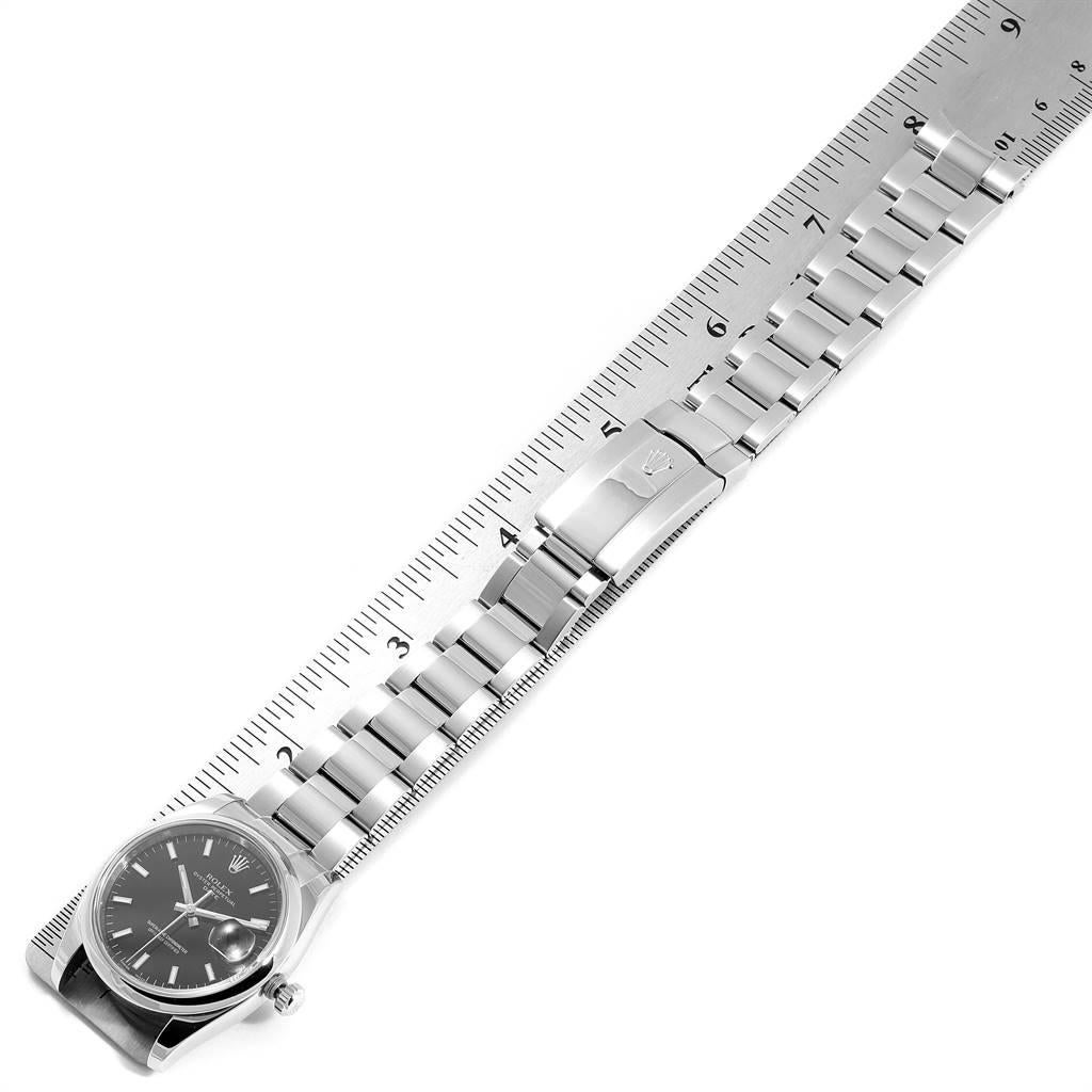 Rolex Date Black Dial Oyster Bracelet Steel Men's Watch 115200 For Sale 6