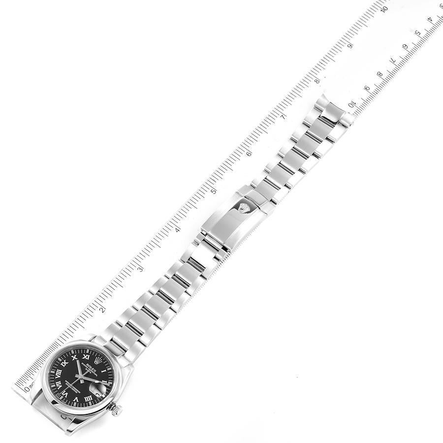 Rolex Date Black Dial Oyster Bracelet Steel Mens Watch 115200 3