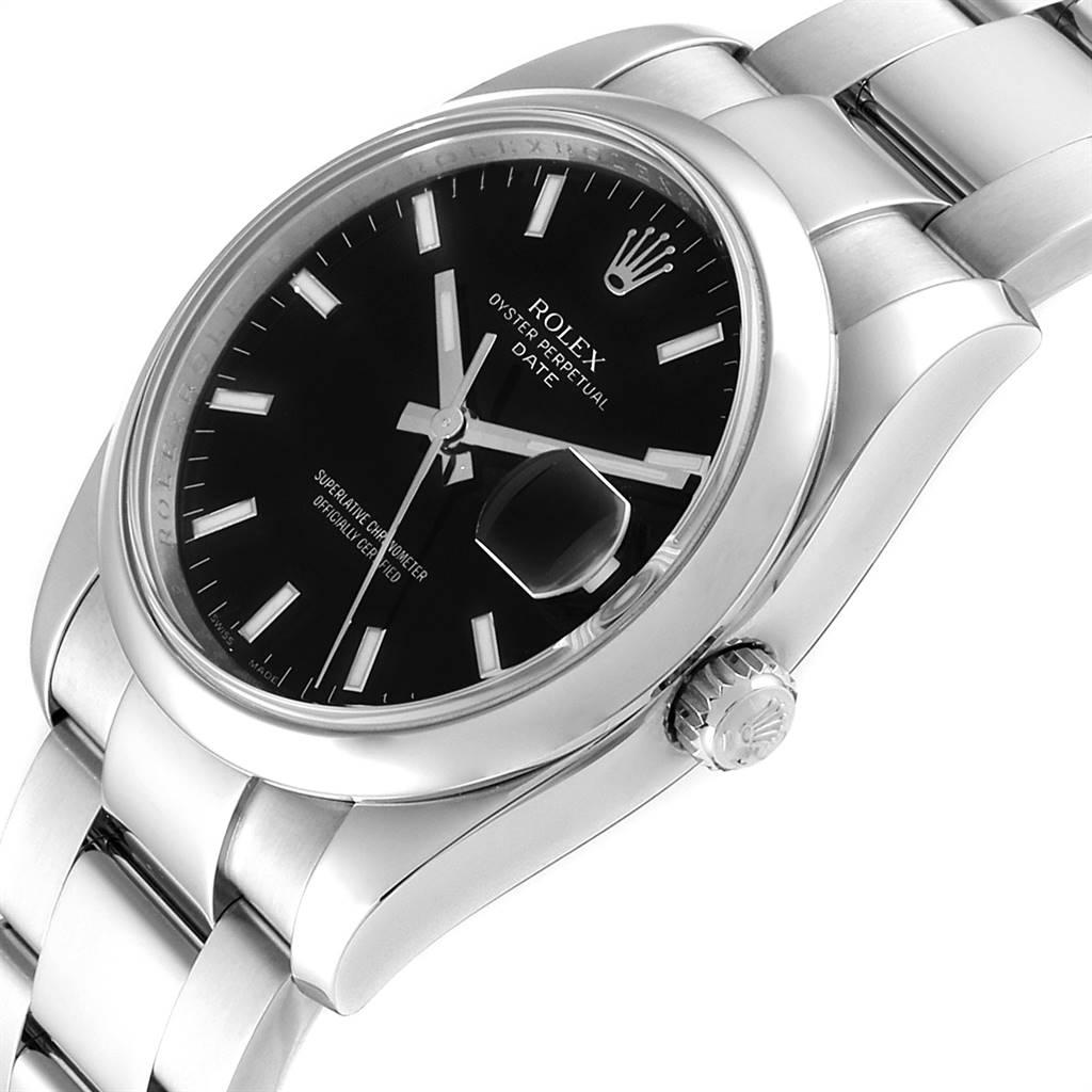 Rolex Date Black Dial Oyster Bracelet Steel Men's Watch 115200 For Sale 1
