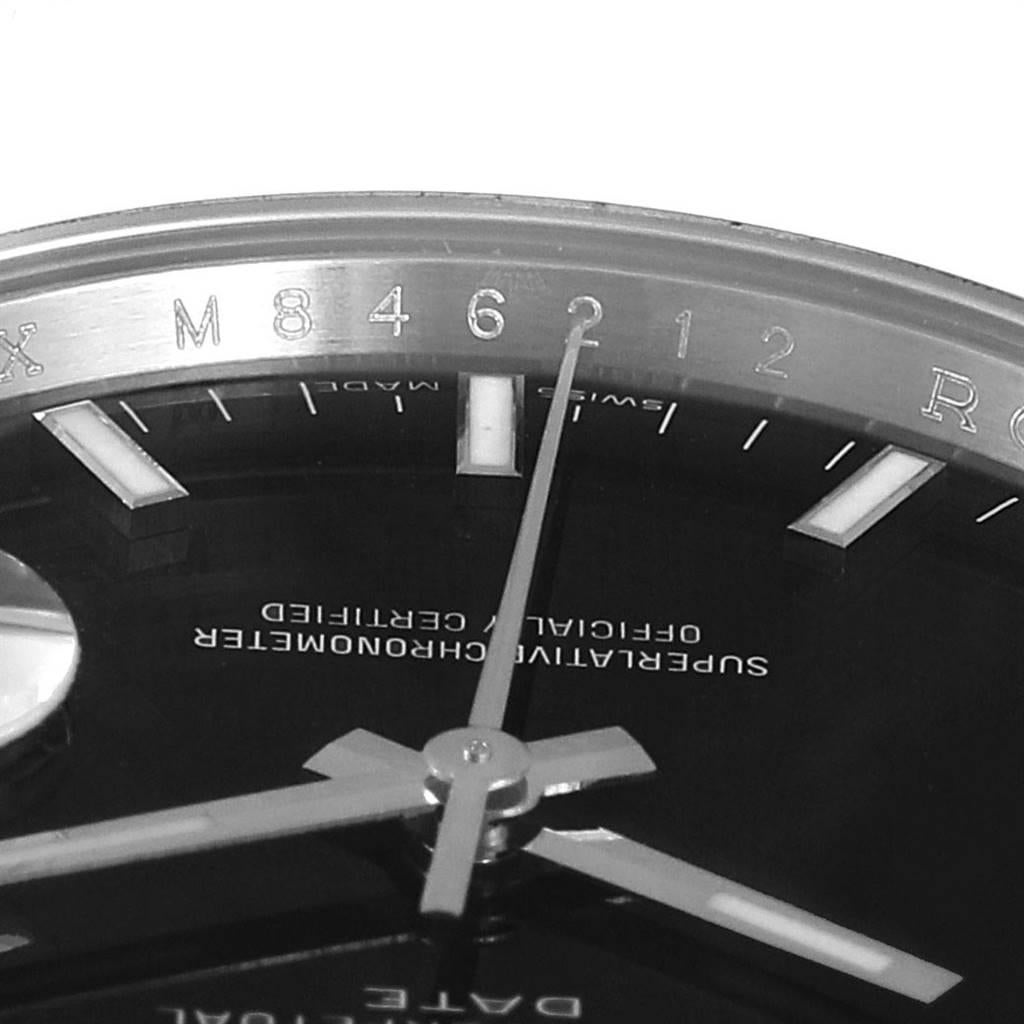 Rolex Date Black Dial Oyster Bracelet Steel Men's Watch 115200 For Sale 3