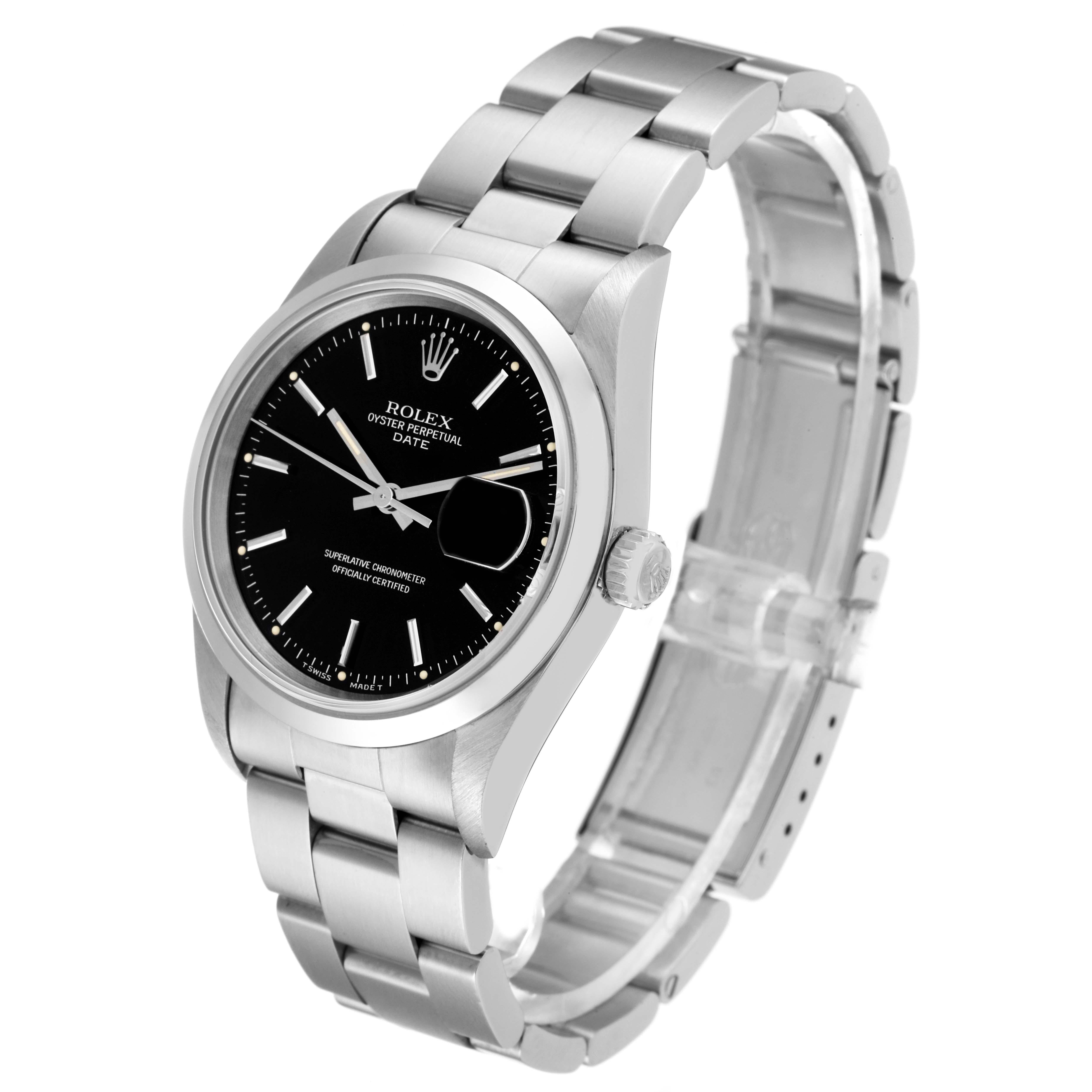 Rolex Date Schwarzes Oyster-Armband Stahl-Herrenuhr mit Zifferblatt 15200 1
