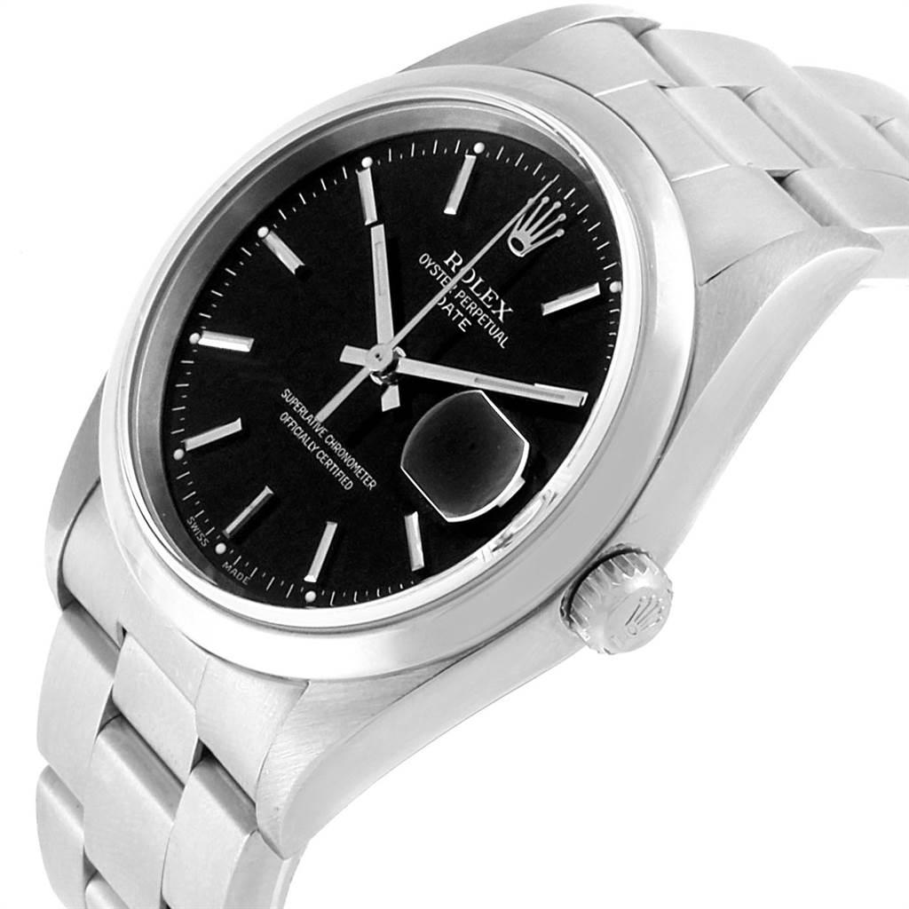 Rolex Date Black Dial Oyster Bracelt Steel Men's Watch 15200 For Sale 1